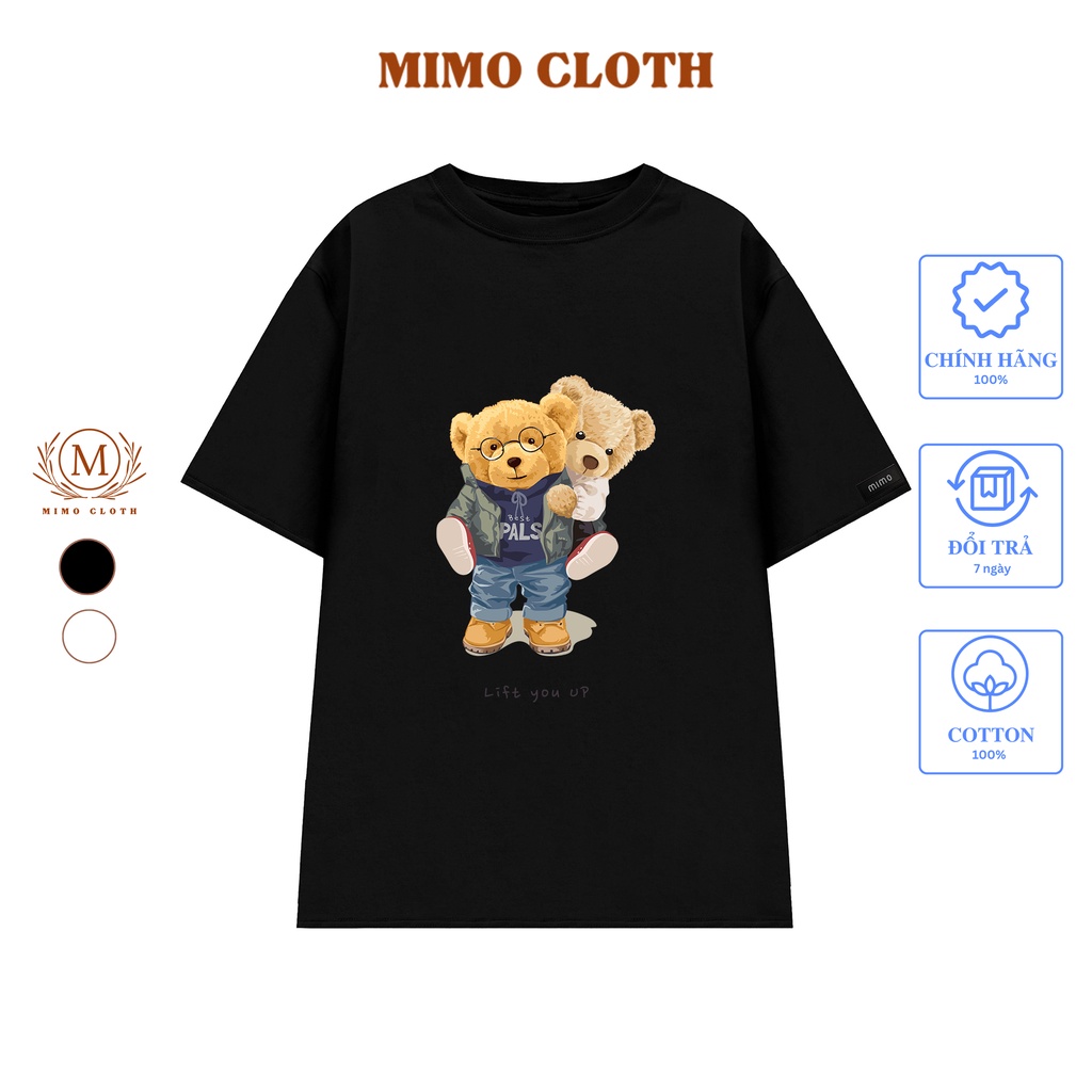 Áo Thun Local Brand Cặp Đôi Nam Nữ Unisex MIMOCLOTH Bear Couple
