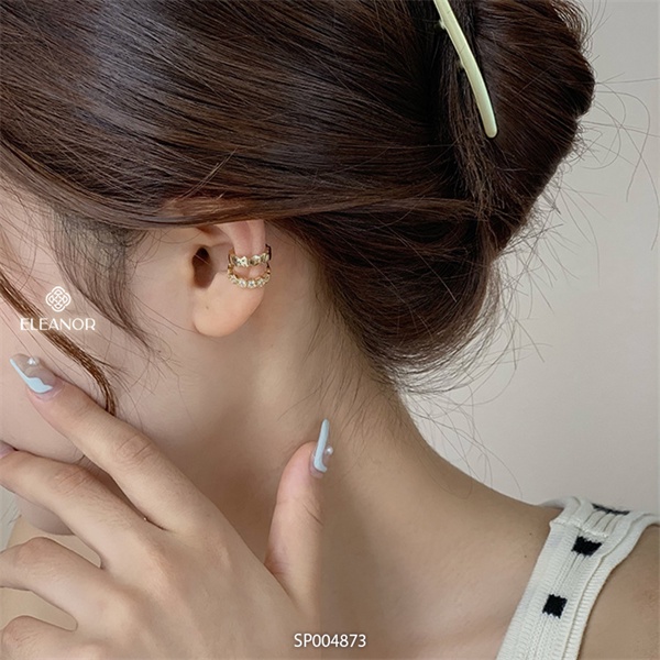 Bông tai nữ Eleanor Accessories gắn vành hình chữ C cá tính phụ kiên trang sức 4873