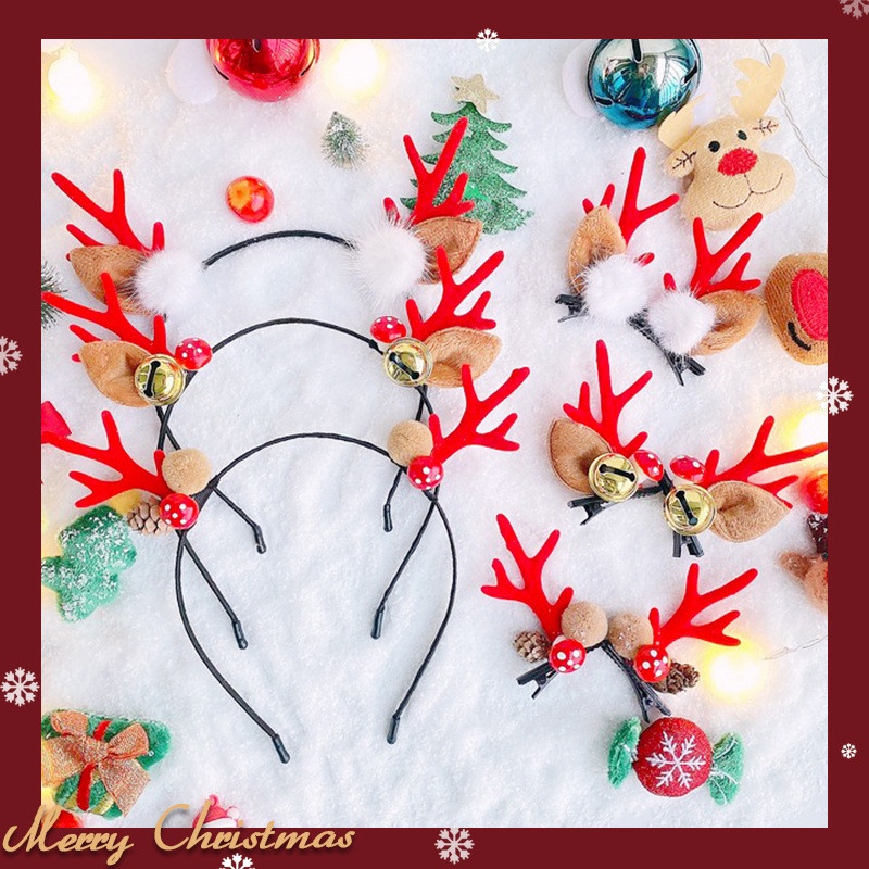 Cài tóc, băng đô giáng sinh noel, cài trẻ em xinh xắn, đáng yêu cho bé gái cute