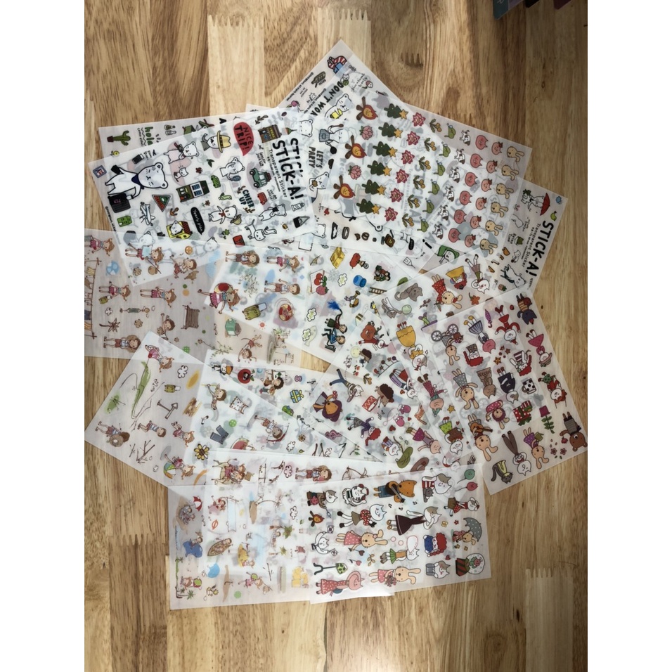 (Hàng Sẳn) Hình Dán Sticker  PET PVC dễ thương,Sticker trang trí mang hướng retro có thể dùng để trang trí sổ tay,.