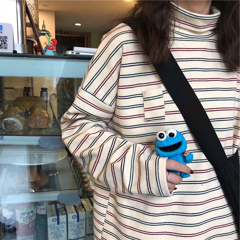 Áo Thun Sweater Kẻ Sọc Thời Trang Mùa Thu Mới Cho Nữ