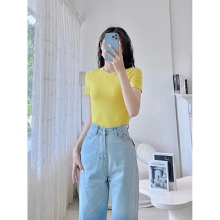 Áo thun nữ trơn cổ tròn nhiều màu basic phong cách cá tính