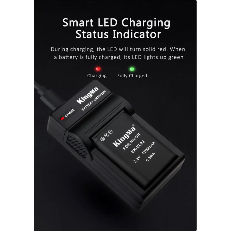 Nikon EN-EL23 | Pin và Sạc máy ảnh KINGMA Nikon EL23 cho Nikon Coolpix B700 P600 P610 P900 S810 Nikon MH-67 MH-67P