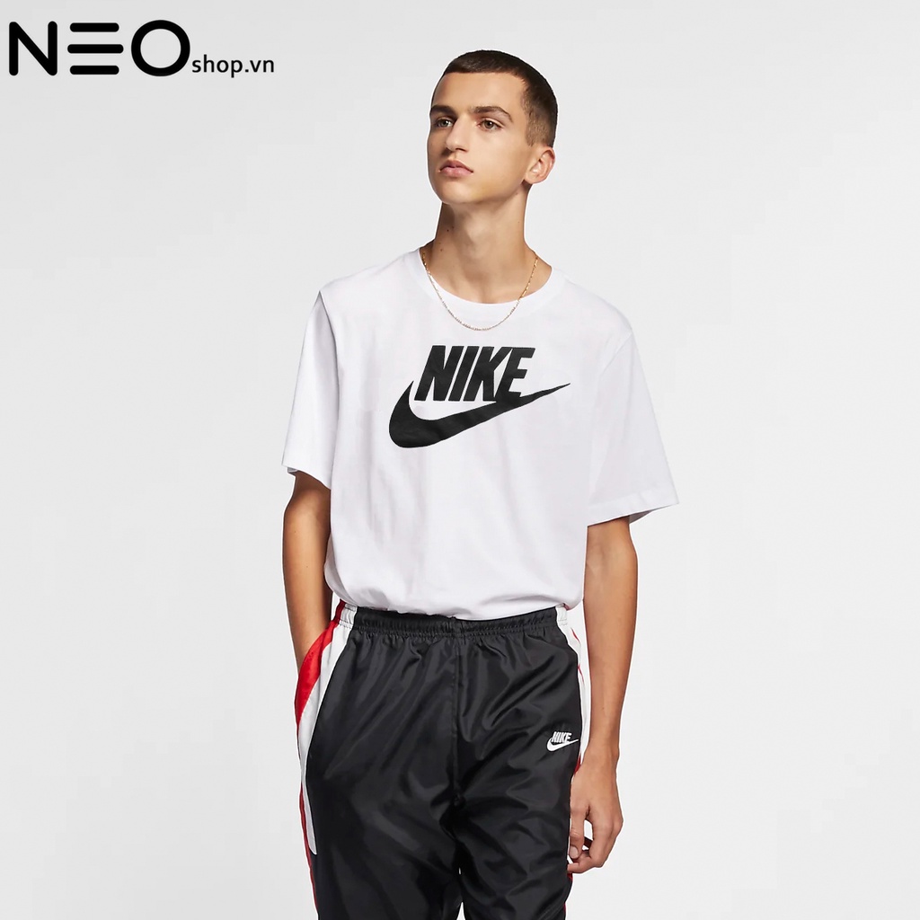 Áo Thun Nike Nam Thể Thao Printed Logo Tee - Đen / Trắng
