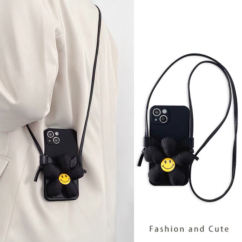 Ốp Điện Thoại Dẻo Họa Tiết Hoa Hướng Dương Kèm Dây Đeo Cho Iphone 14 Plus 13 Pro Max 12 Mini 11 X Xs 5 5s 6 6s 7 8 Se 2020