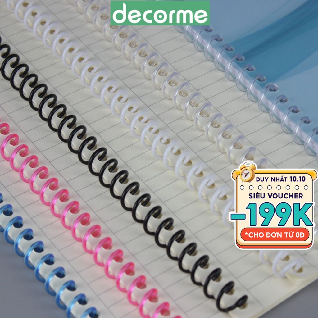 Gáy lò xo DecorMe binder thanh còng lò xo làm sổ có thể cắt được nhiều size nhiều màu