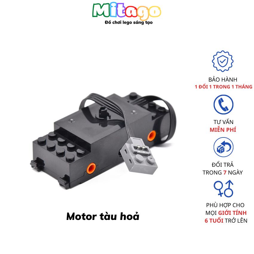 Động cơ đồ chơi lắp ráp technic motor tàu hoả điều khiển từ xa 88002 tương thích 9686 bảo hành 1 đổi 1