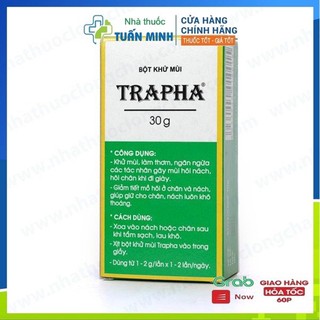 Trapha giúp khử mùi hôi chân, hôi nách, dạng bột giúp hết mùi, làm thơm hộp 30g