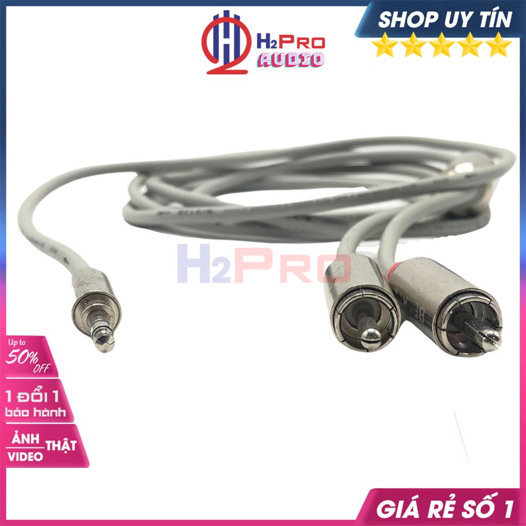 Dây Chuyển Audio 3.5 Ra 2 Av Hoa Sen Belkin Đức, Dây Loa 1 Ra 2 Dây 1 Đầu 3.5 Ra 2 Đầu Av Cao Cấp, Dài 2M-H2Pro Audio