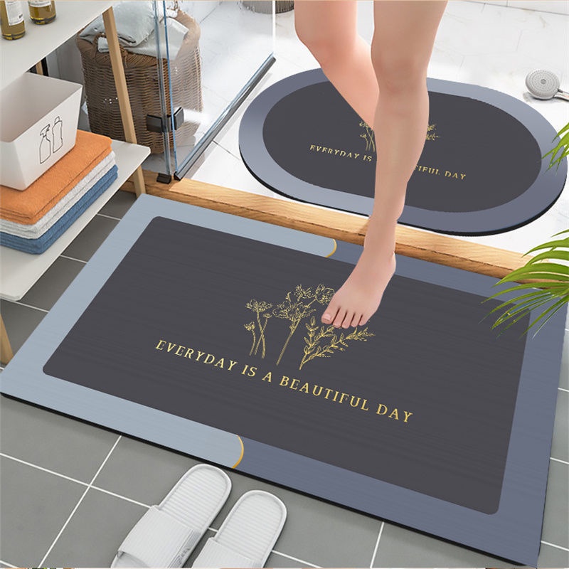 Thảm Lót Sàn Nhà Tắm / Nhà Bếp Thấm Hút Tốt Chống Trượt Tiện Lợi Cao Cấp