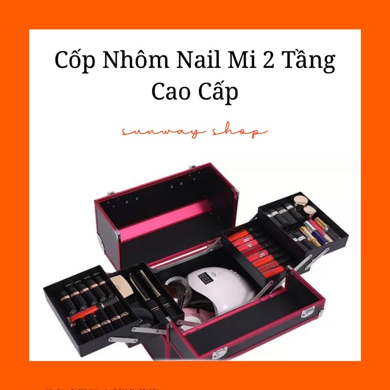 Cốp Thùng Đựng Đồ Nail - Trang Điểm - Nối Mi 4 Ngăn Khung Nhôm .