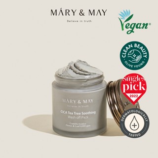 Mặt Nạ Đất Sét Dưỡng Da Chiết Xuất Tràm Trà Mary&May Cica Tea Tree Soothing Wash Off Pack 125g