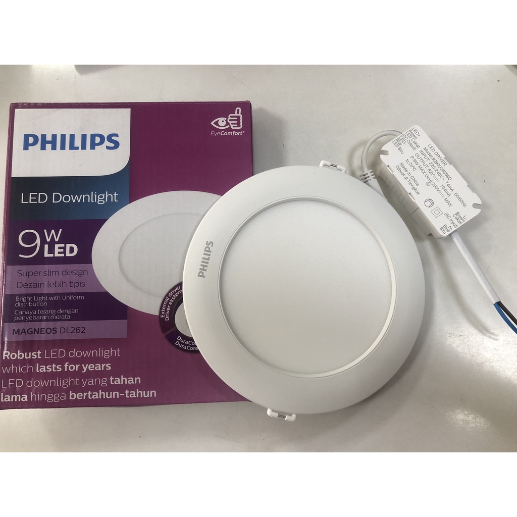 Đèn Downlight âm trần Led Philips siêu mỏng DL262 EC RD D125 9W 6500K W HV SNI 02