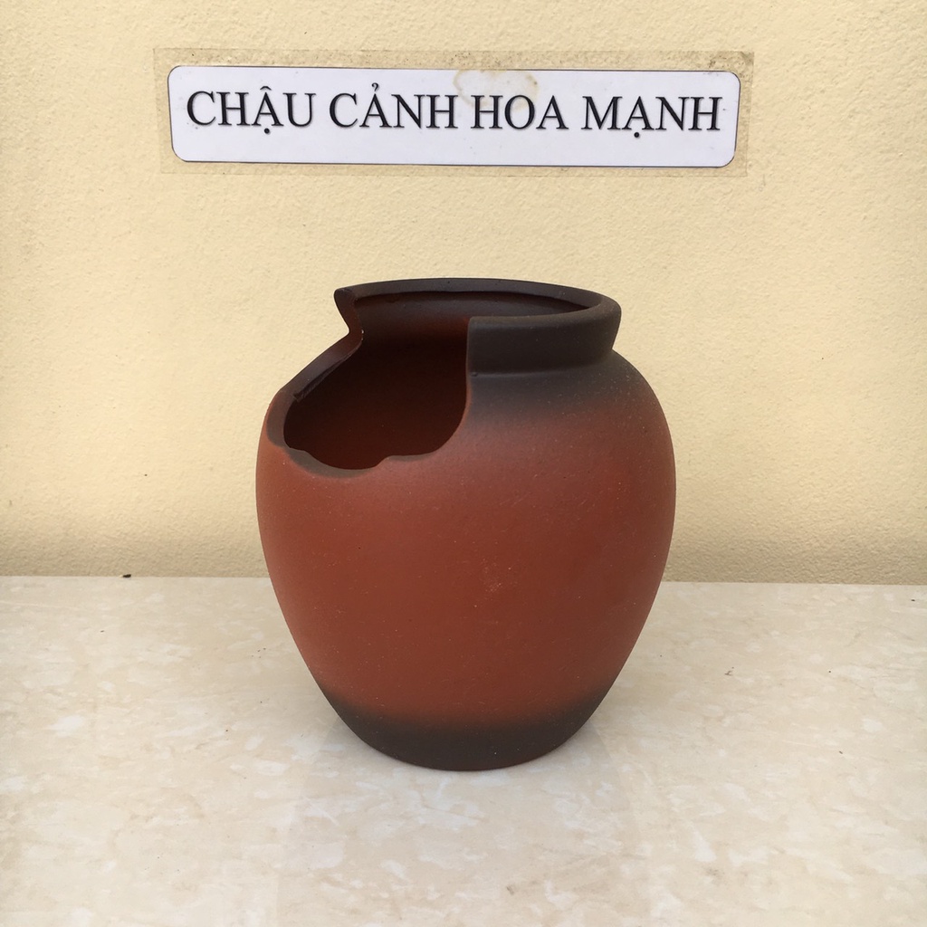 Chum bonsai sen đá mini màu đỏ gốm Bát Tràng 1 size SP494