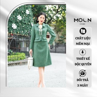 Áo vest nữ lửng dạ tweed, áo khoác blazer nữ công sở thiết kế hàn quốc MVE607 Moon