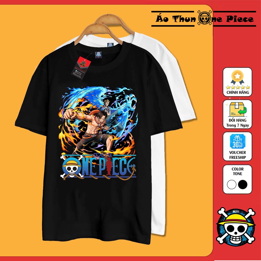 ⚡️FREESHIP⚡️Áo Thun In Hình D.ACE & Marco One Piece Đen Cực Chất, Cực Ngầu