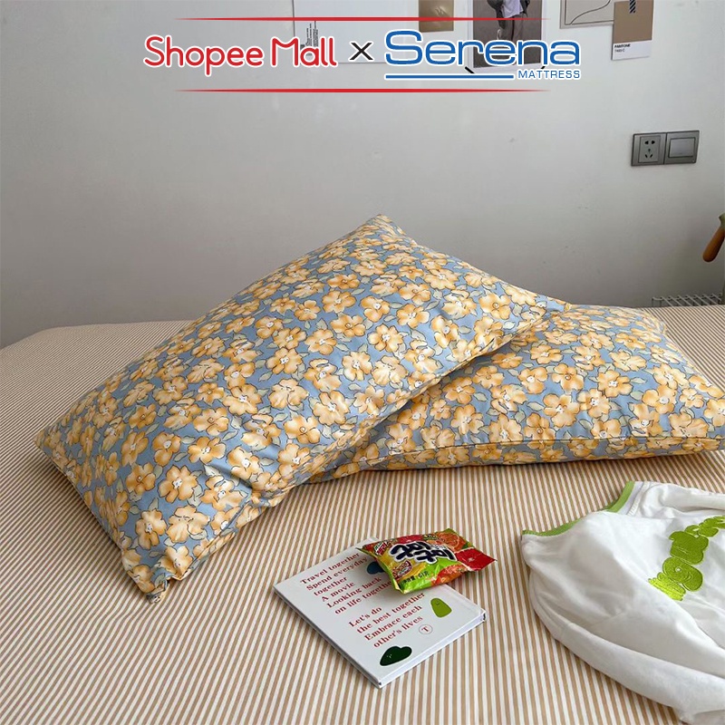 Ga Giường Cao Cấp Mát 5 Món Cotton Living SERENA MATTRESS Cao Cấp Bộ Chăn Ga Ra Nệm Đệm Drap Phủ Trải Giường Chính Hãng