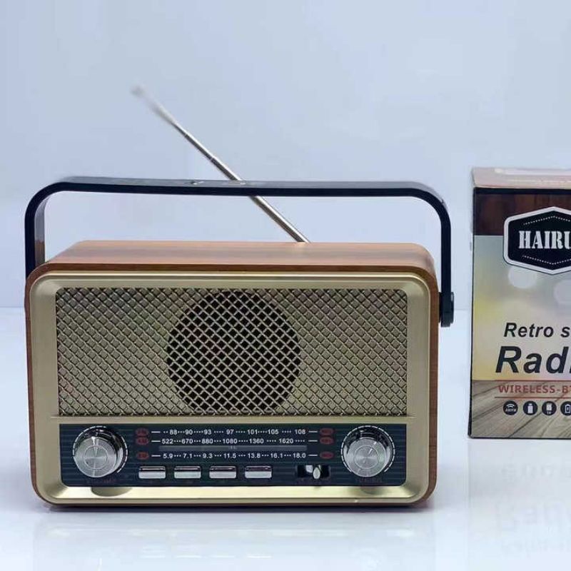 Đài radio AM/FM phong cách hoài cổ điển Hairun HR-510BT/HR-511BT . Loa có kết hợp BLUETOOTH USB THẺ NHỚ ̉