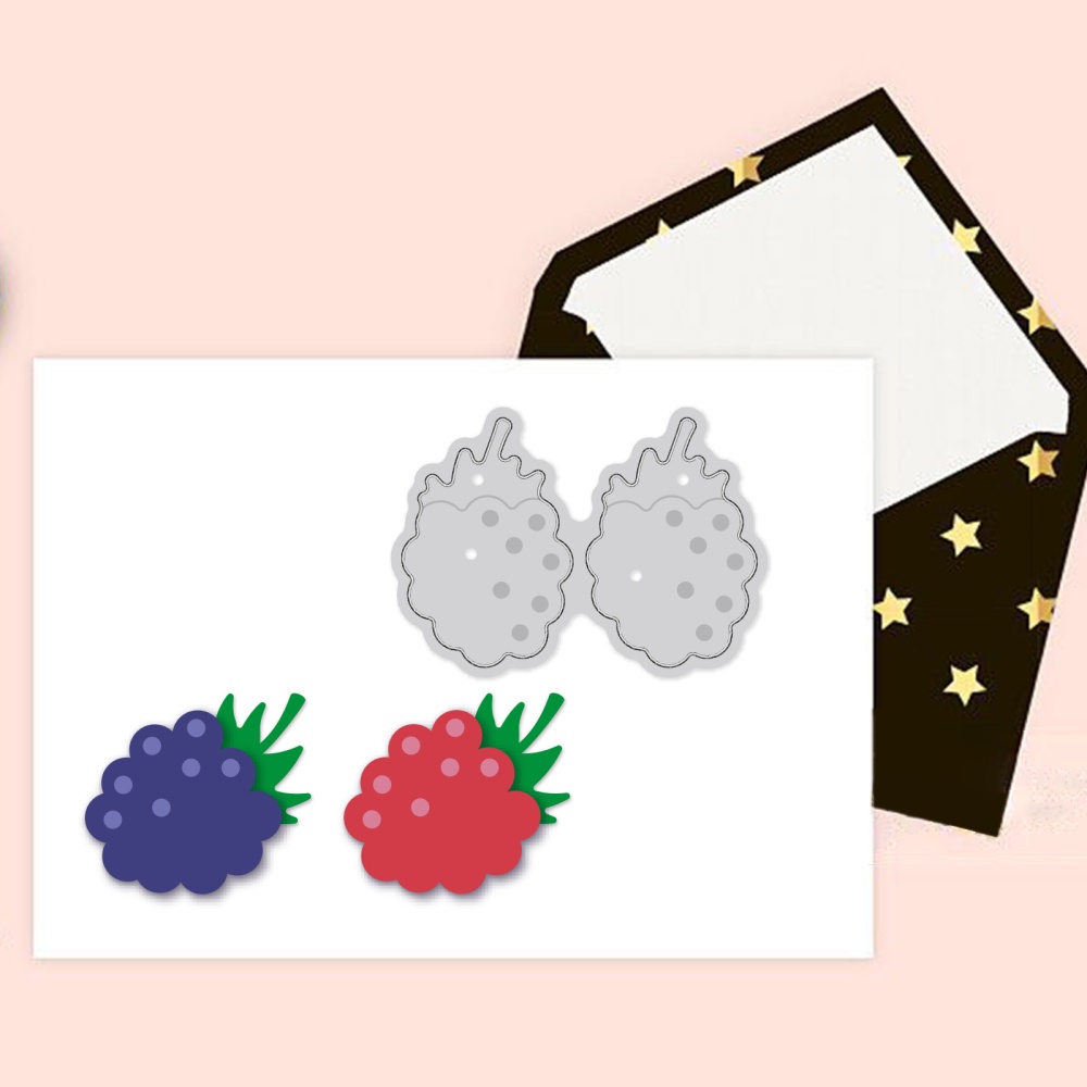 1 Khuôn Cắt Giấy Kim Loại Hình Bánh Sinh Nhật / Berry 0.4X12.3Cm Dày 0.8mm