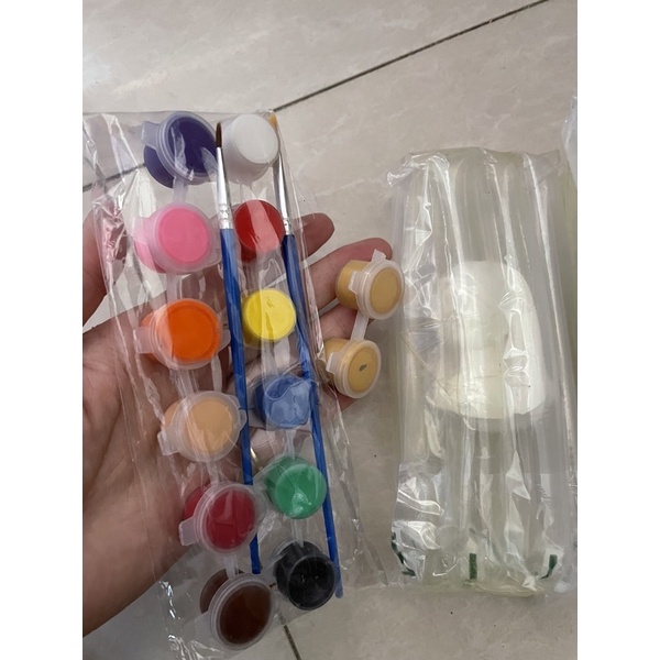 Set 8 tượng thạch cao mini kèm màu và bút tô DIY cho bé