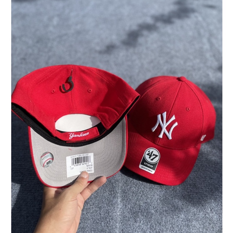 Nón MLB x 47 Brand Mỹ_Logo NY red