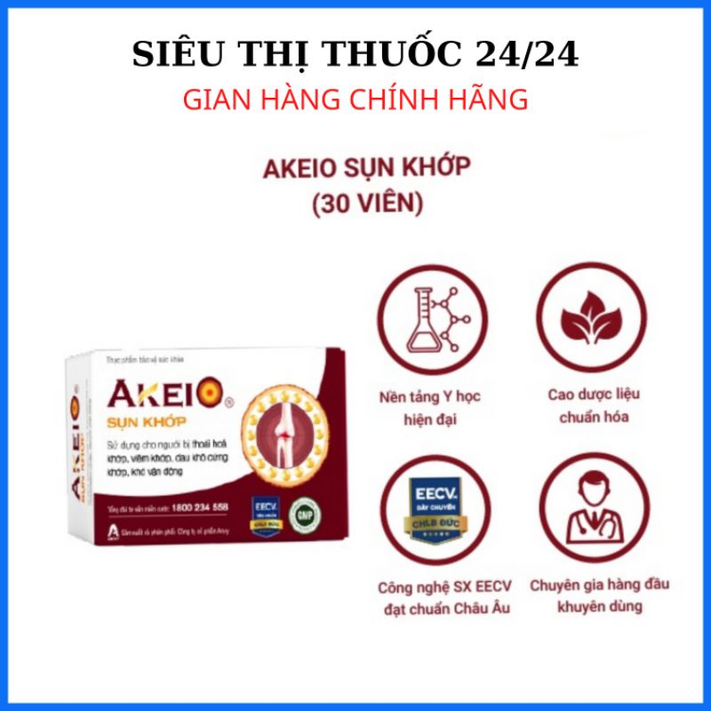 Viên uống Akeio Sụn Khớp ⚡ CAM KẾT CHÍNH HÃNG ⚡ Viên uống hỗ trợ viêm khớp thoái hóa khớp, khô khớp
