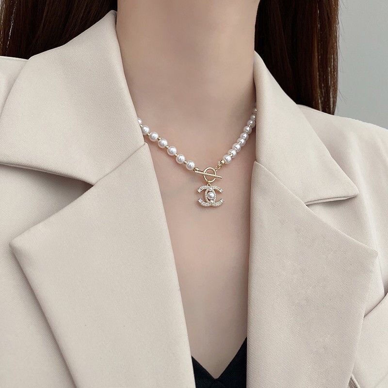 Dây Chuyền Hai Lớp Đính Ngọc Trai Phong Cách Chanel Thời Trang Cao Cấp 2022