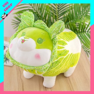 Gấu bông chó bắp cải thỏ băp cải màu xanh lá siêu mềm mịn _ unishop