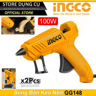 100w súng bắn keo nến ingco gg148. máy bắn keo cầm tay mini tặng kèm theo 2 cây keo 11.2mm tạo keo 13-18g/p