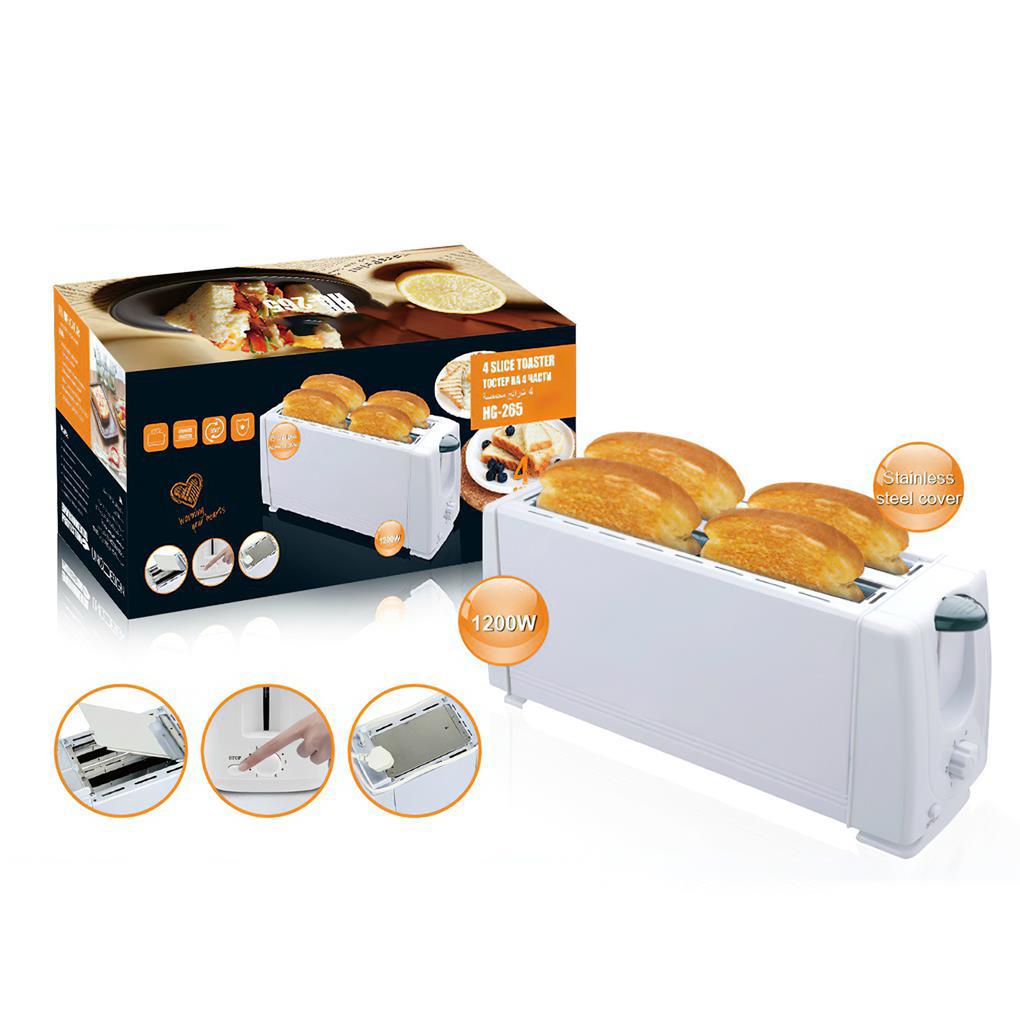 Máy Nướng Bánh Mì 4 Ngăn 1200W 6 Cấp Độ Chuyên Dụng