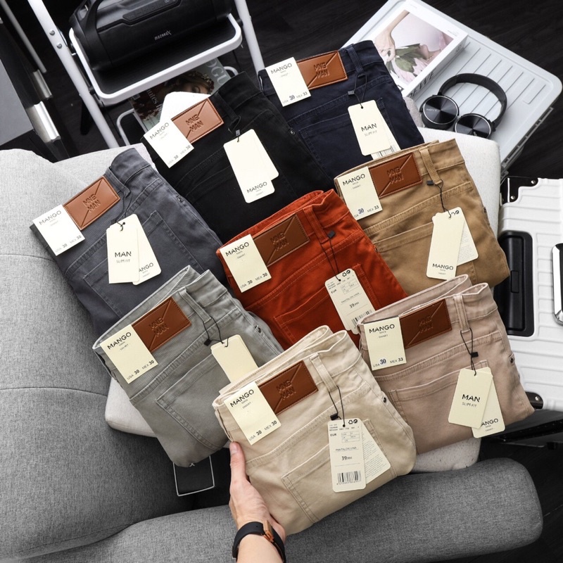 Quần Dài Kaki giả Jean xuất dư xin chất Cotton co giãn, form Baggy Hàn Quốc, trẻ trung - Bin Bốp Quần Áo Xuất Khẩu