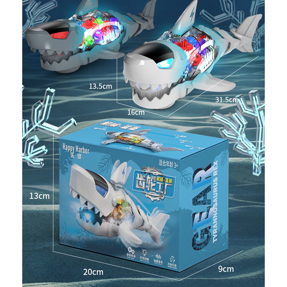 Đồ Chơi Xe Hơi Cá Mập Điện Tử Trong Suốt Phát Nhạc Dành Cho Trẻ Em Làm Quà Giáng Sinh / Halloween