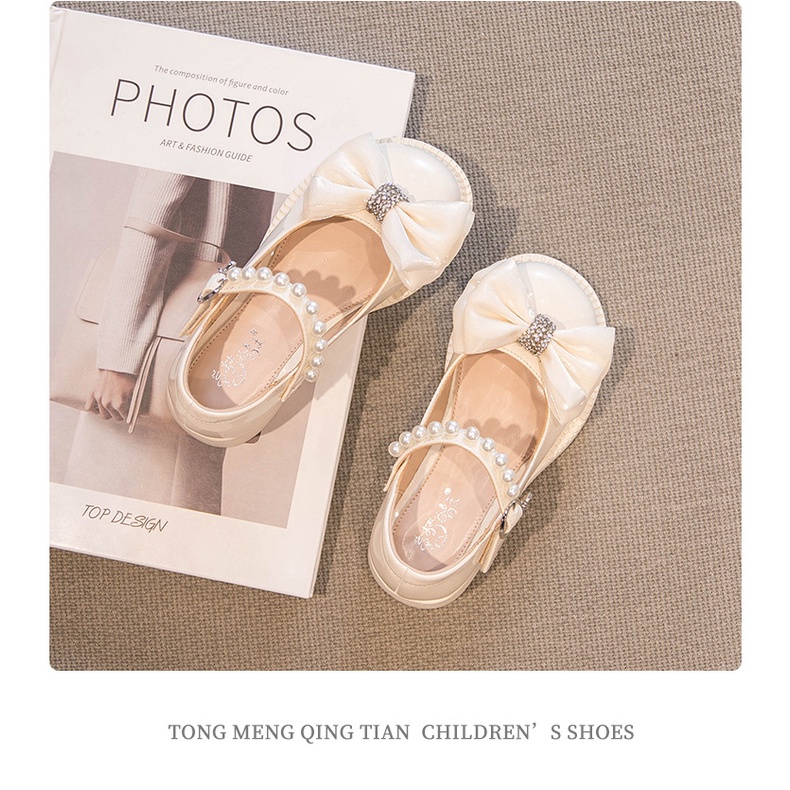 Giày Mary Jane Đế Mềm Đính Nơ Thời Trang Mùa Thu 2022 Cho Bé Gái