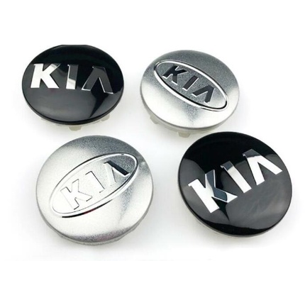 Logo chụp mâm, ốp lazang bánh xe ô tô Kia đường kính ngoài 58mm, Nhựa ABS