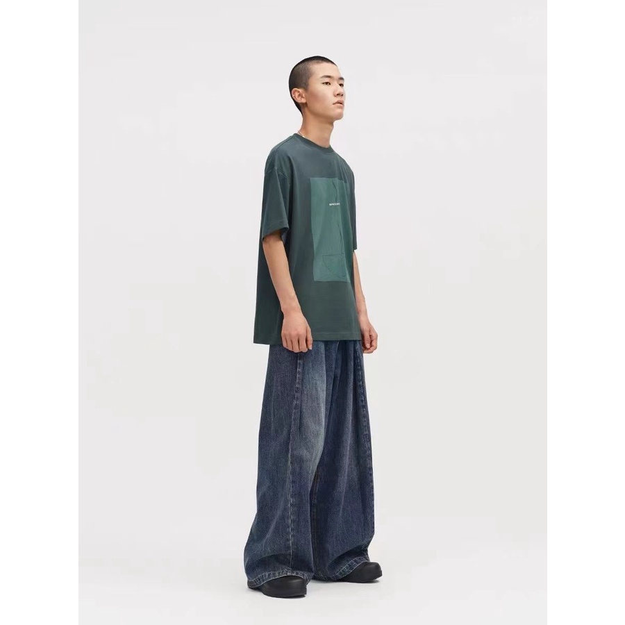 Quần Jean Ống Rộng Phối Thắt Lưng Cá Tính Dành Cho Nam Và Nữ