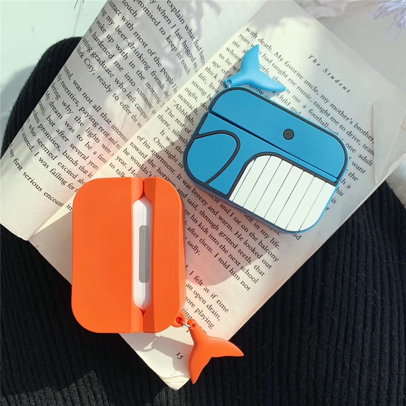 Vỏ Bảo Vệ Hộp Sạc Tai Nghe AirPods3 Gen 2021 / AirPods3 / AirPods3 Kèm Móc Khóa Hình Cá Hề Dễ Thương Ốp