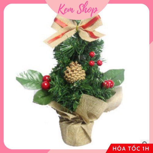 Cây thông Noel mini để bàn trang trí giáng sinh size 20cm/30cm/40cm (cây chưa kèm phụ kiện) - Kem Shop K296