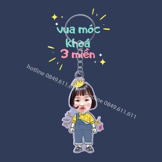 Móc chìa khóa in hình chibi cho bé siêu đáng yêu
