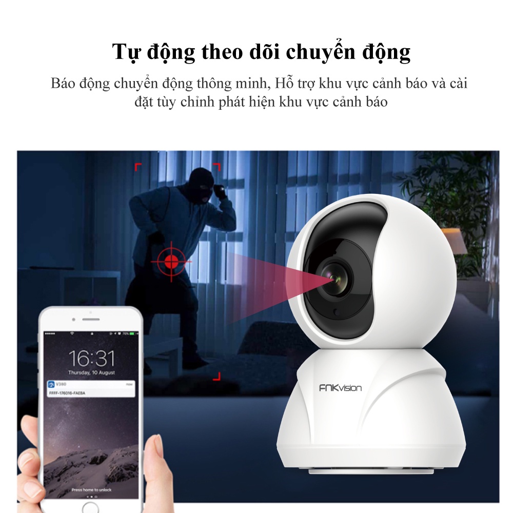 Camera wifi Fnkvision 5.0MP có màu Yoosee, đàm thoại 2 chiều, toàn cảnh 360 độ - phiên bản tiếng việt