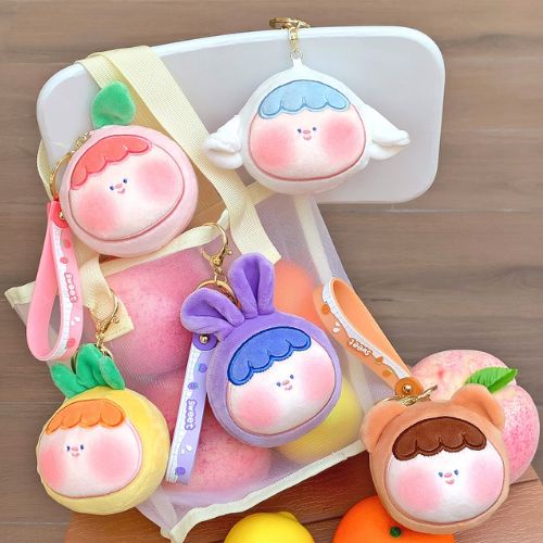 Móc Khóa Móc Treo Ô Tô Móc Treo Balo Túi Xách Gấu Bông Chất Liệu Vải Mịn Mềm Tay Nhiều Màu Dễ Thương Dobi M11