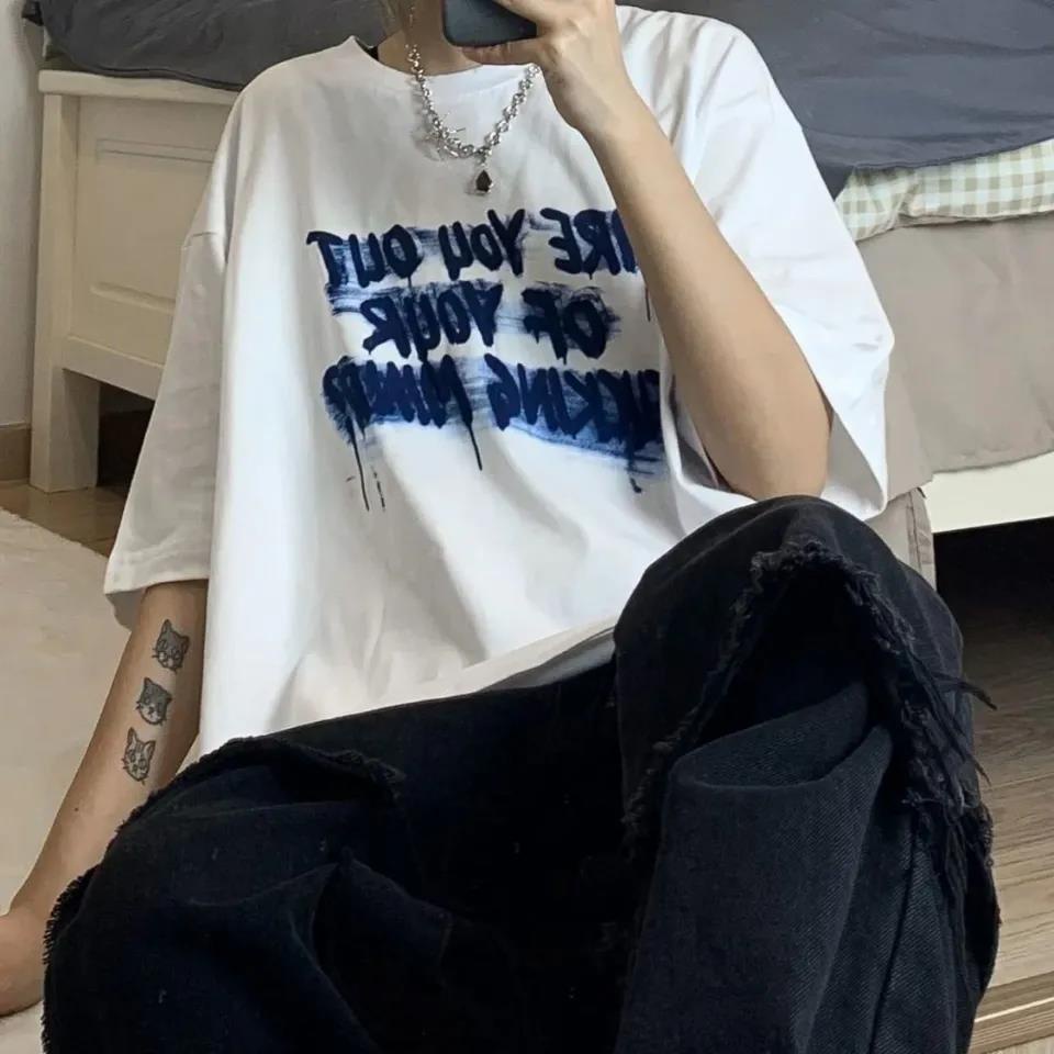 NRVP Áo Thun Unisex Mùa Hè Dáng Suông Tay Cộc Phong Cách Hàn Quốc Cho Nam Nữ