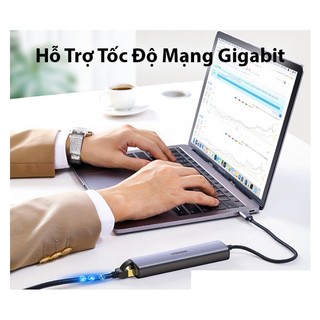 Bộ chia Hub USB Type C to LAN+ 3 Cổng USB 3.0 Ugreen 20932