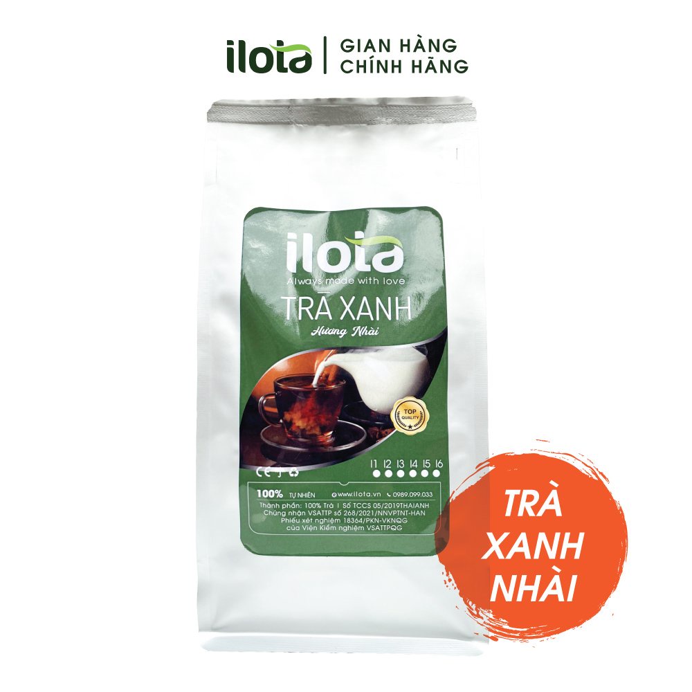 Trà xanh hương nhài ILOTA nguyên chất để pha trà hoa quả, trà chanh trà ủ lạnh 500g