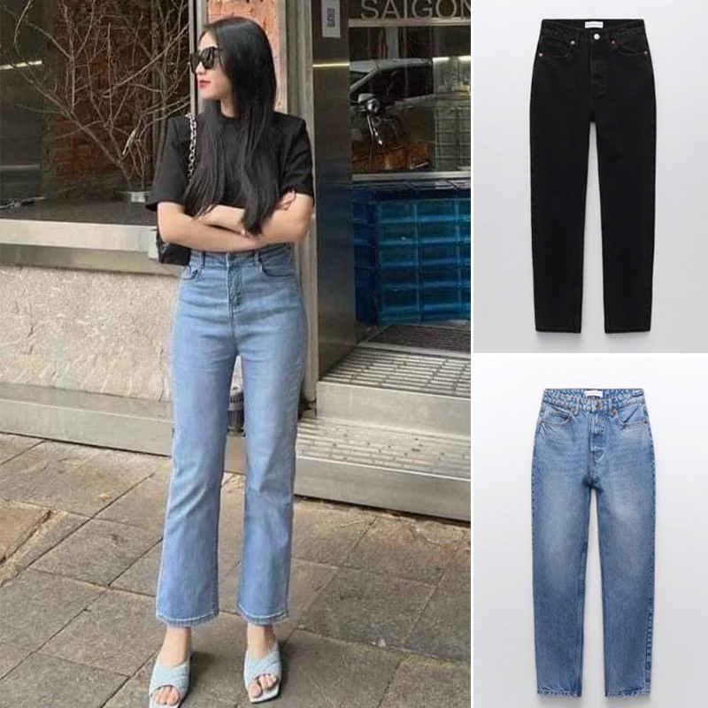 (3 MÀU) QUẦN JEANS BÒ NỮ MOM FIT ỐNG CỘC - 8197/231