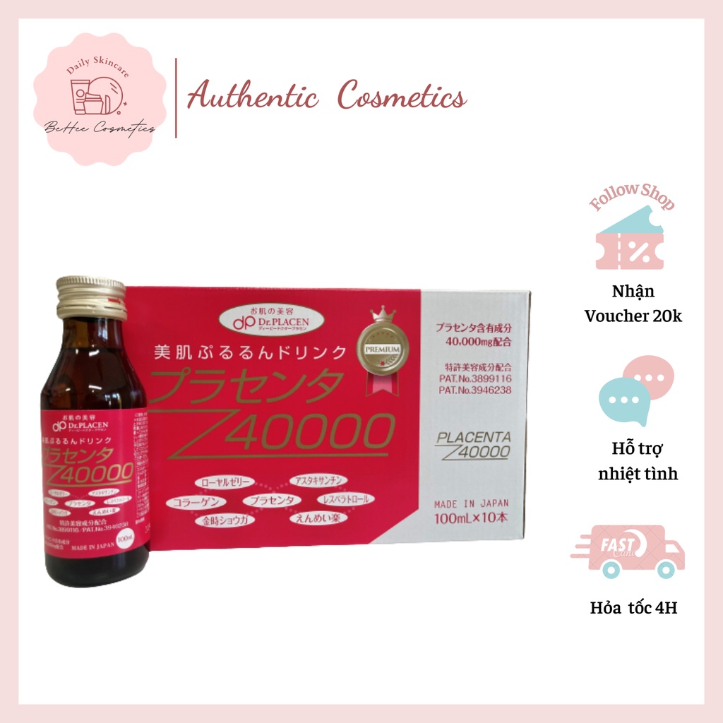 [Phiên Bản Prenium] Nước Uống Nhau Thai Collagen Placenta 40000mg Dr.Placen Nhật Bản