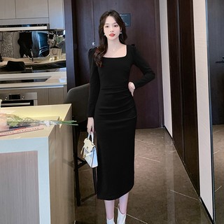 Đầm Dài Tay Ôm Eo Thời Trang Dành Cho Nữ