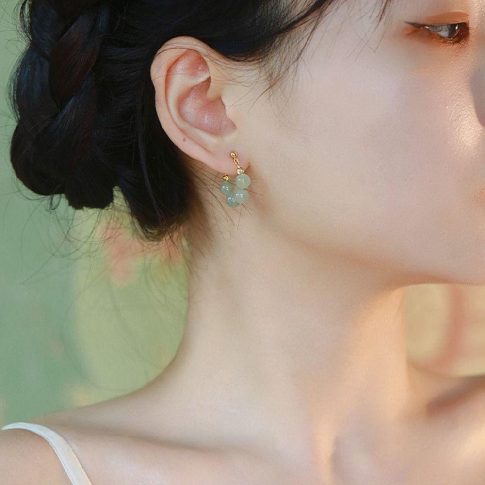 Khuyên Tai Nữ Xỏ Hạt Tròn Thời Trang