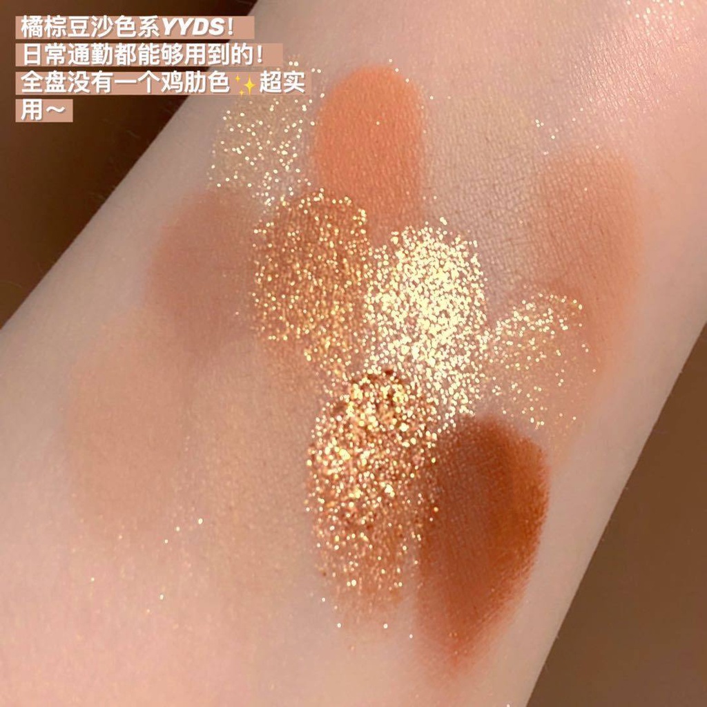 BM04 Bảng mắt, Phấn mắt 12 Màu Coco Hoạ Tiết Đá Hoa Cương Gồm Màu Lì / Tông Nude / Kim Tuyến Phong Cách