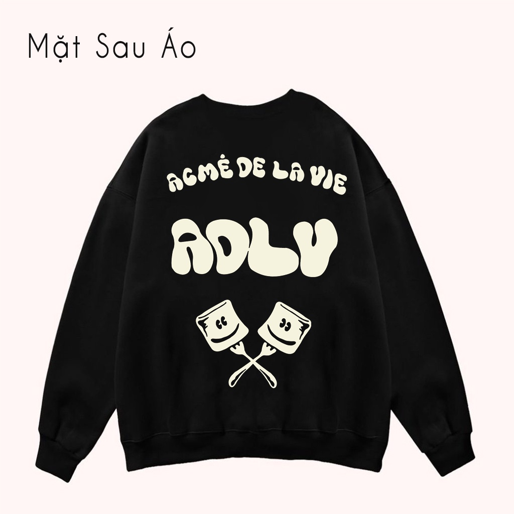 Áo Sweeter nỉ Bông Dầy Mẫu ADLV Masmalow cực đẹp cho nam nữ, Áo Nỉ tay Dài đôi nam nữ hot trend 2022