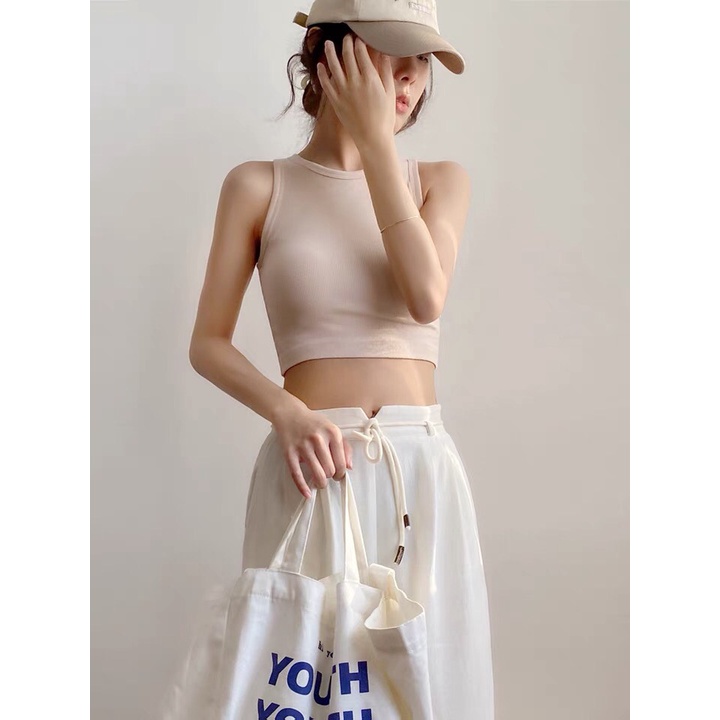 Áo ba lỗ sát nách croptop nữ CANA ôm body, chất borip 100% cotton cao cấp, 6 màu trẻ trung C1